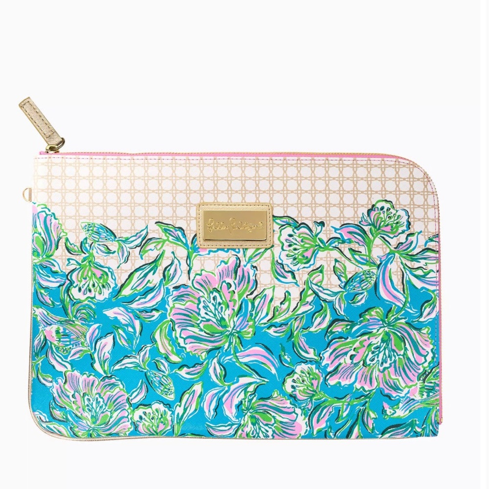 Lilly Pulitzer Tech Pouch Set in Cumulus Blue & Chick Magnet With Original Tags - Picture 2 of 16